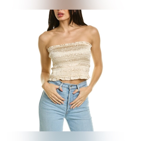 NEW FREE PEOPLE - Stretch Crop Tube Top in Satin Finish - Picture 4 of 11